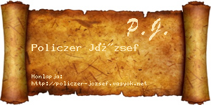 Policzer József névjegykártya